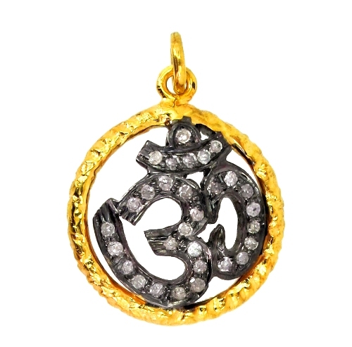 Om Diamond Charm Pendant Jewelry