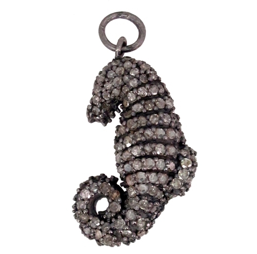 Silver Pave Diamond Pendant - 925 Sterling Silver, 31x11 mm, Silver | 3.5 CTS Diamonds, Elegant Design, Gift Ready