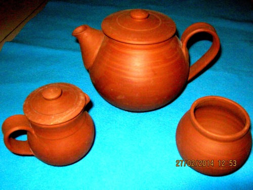 clay tea set