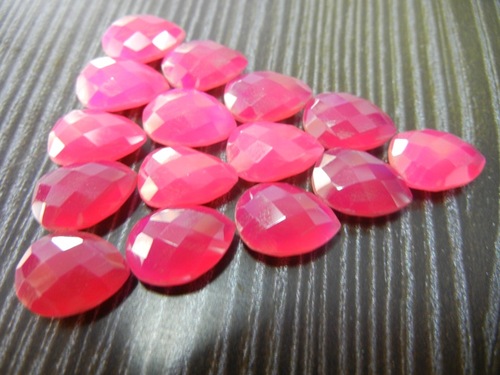 Hot Pink Chalcedony Pear Shape