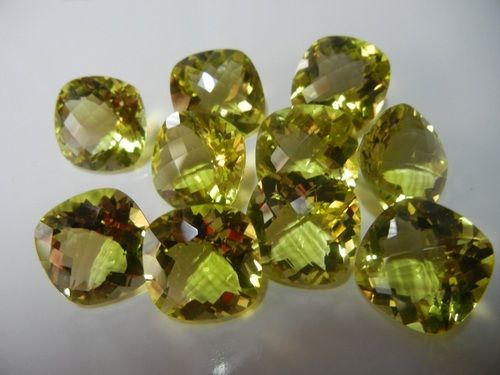 Lemon Cushion Shape Facet Gemstone