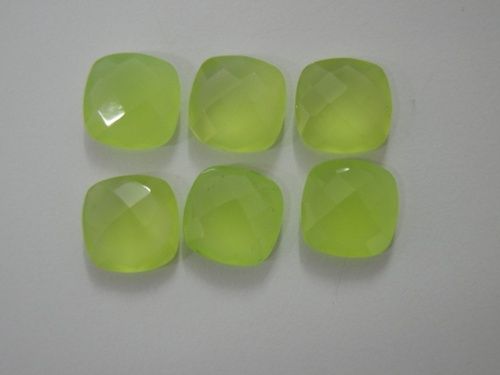 Mint Chalcedony Cushion Shape Gemstone