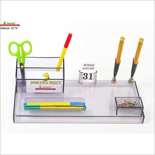 Acrylic Pen Stand With Card Holder