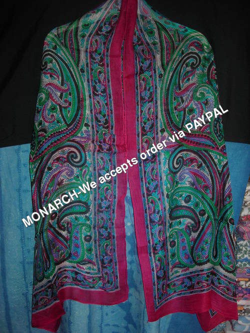 MONARCH PAISLEY SILK STOLE SCARF