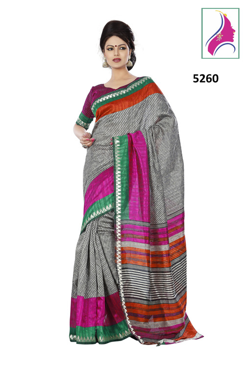 Riti Riwaz-5260 Gray Spectacular Jacquard silk Saree
