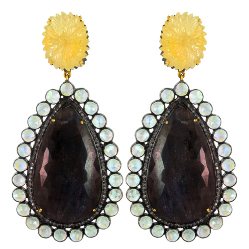 Diamond Gemstone Earrings