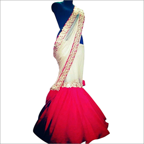 Bridal Wear - Net Silk, 5.5 Meters, Red | Elegant Design, Intricate Embroideries, Comfortable Fit, Unique Style