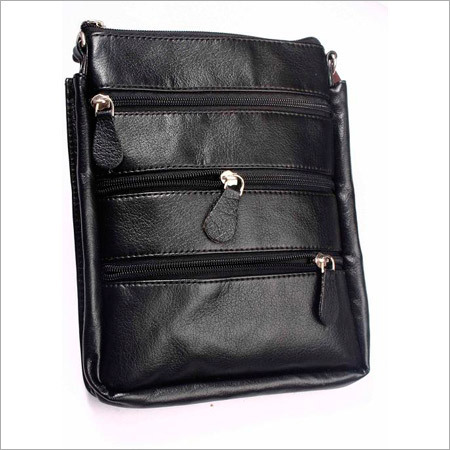 Lavish Leather - Genuine Leather, 10x7x3 Inches, Black | Zipper Closure, Three Compartments, Metal YKK Zippers, Lightweight Organized Storage