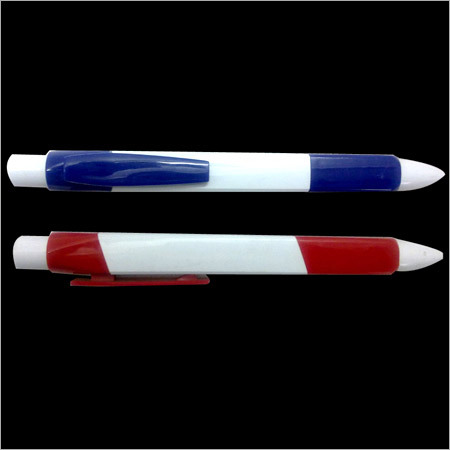 Plastic Pen - Plastic, 14cm, Blue/Black Ink, 0.7mm Tip, Textured Grip, Smooth Writing, Durable Design