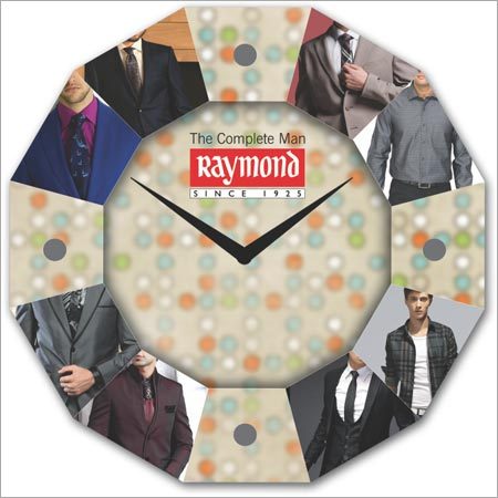 Clock - Glass & Wood, 12 Inch Octagonal, Beige | Accurate Timekeeping, Customizable, Durable Materials, Easy to Read, Stylish Design