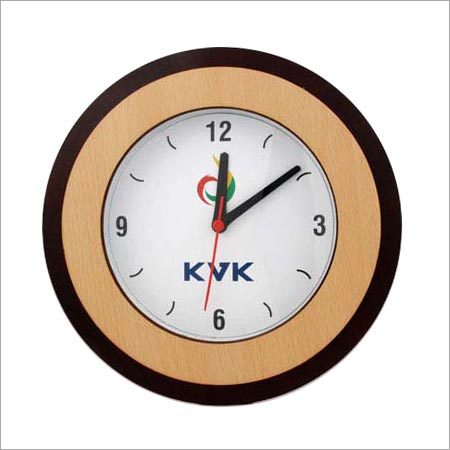 Designer Wooden Wall Clock - Wood, 10 Inch, Brown | Elegant Design, Quartz Mechanism, Customizable Logo, Easy Installation
