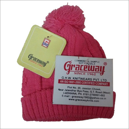 Cap - Wool Material, Medium Length, Plain Pattern - Red Color, Machine Made for Daily Winter Use