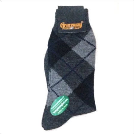 Gents Socks - Wool Multi Color Checked Pattern | Machine Made for Daily Use in Winter