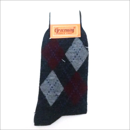 Gents Socks - Cotton, Checked Pattern, Grey | Daily Usage, Machine Made, Suitable for Rainy, Spring, Summer, and Winter Seasons