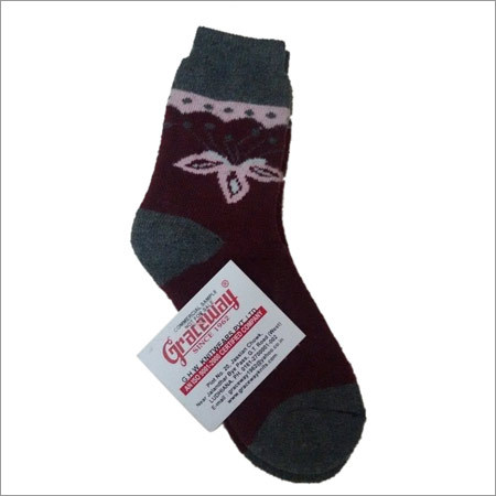 Kids Socks - Cotton Material, Grey & Maroon Color | Machine Made, Printed Pattern for Daily Use in All Seasons