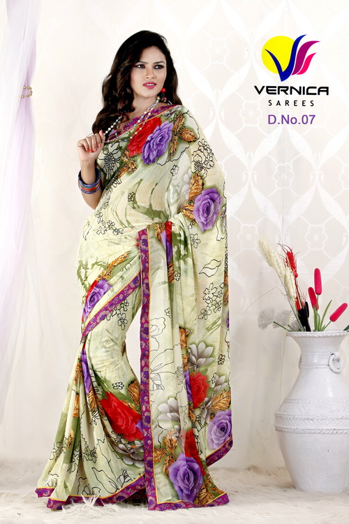 Flowers Printed Saree