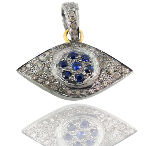Diamond Evil Eye Charm Pendant