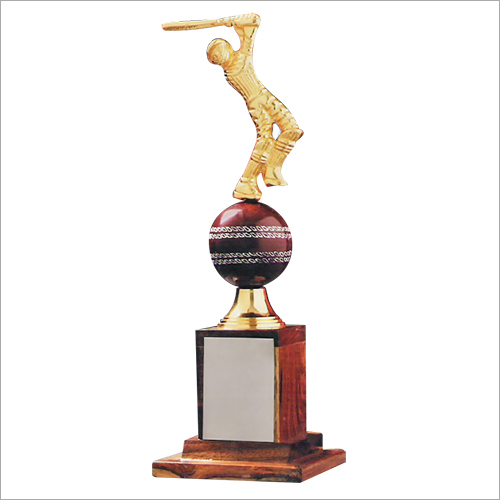 Cricket Trophy - Brass Material, 10 Inch Size, Golden Color | Long-Lasting Design, Beautiful Finish, Robust Build for Sports Award
