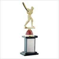 Brass Cricket Trophy - 10 Inch, Golden Brass | Trendy Design, Lightweight, Sturdy Build, Lustrous Appearance, Sport Trophy Award
