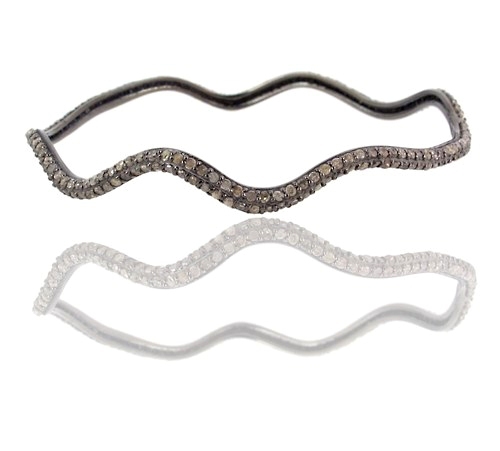 स्टर्लिंग सिल्वर डायमंड चूड़ी