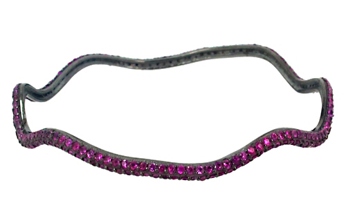 Sterling Silver Ruby Bangle