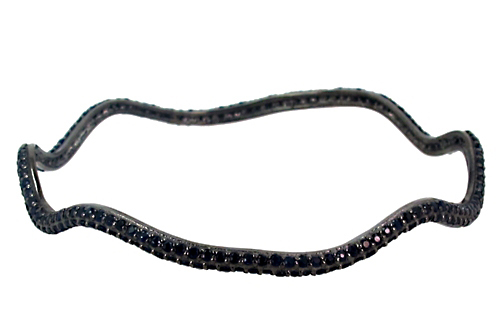 Sterling Silver Blue Sapphire Bangle