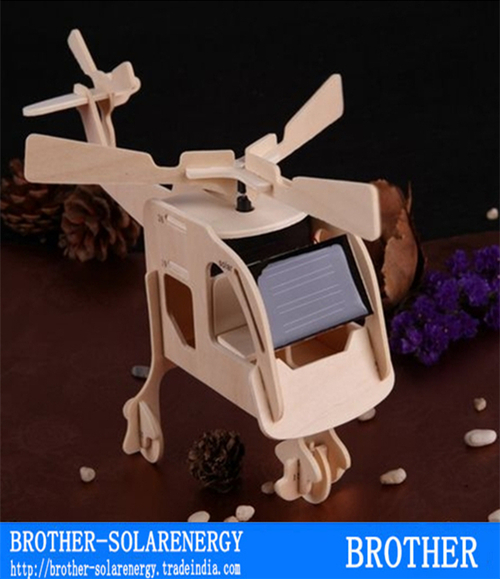 Toy Power by solar energy wooden plane