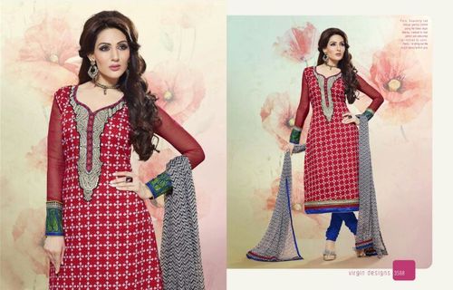 Straight Cotton suits with pure Dupatta