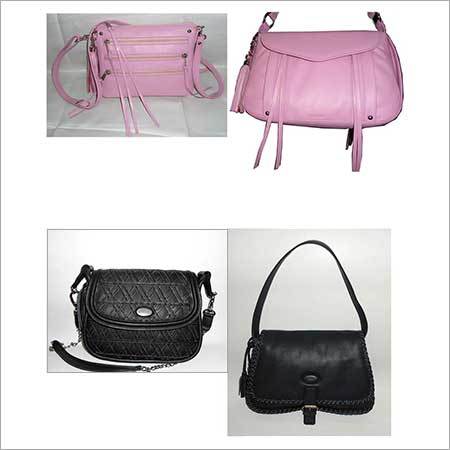 Designer Leather Ladies Bag - Black & Pink, Zip Closure, Spacious Interior Compartments for Organized Travel and Elegant Style