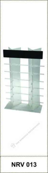 Non Revolving Display Stand For Frames - Acrylic, 6"x18"x18", White & Black | Easy Assembly, 14 Frame Capacity, Space Saving, Durable