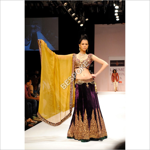 Mustard Purple Lehenga