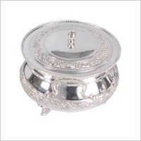 Antique Silver Articles - Polished Finish, Handcrafted Design, Ornate Style | Multipurpose Box, Jewellery Box, Pot, Ghada, Ice Pot