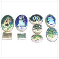 Silver Enamel Buttons