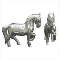 Silver Horse Statue - Silver Material, Customizable Sizes | Aesthetic Design, Polished Finish, Traditional Style, Beautiful Pattern, Exquisite Craftsmanship