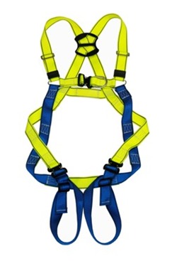 Full Safety Harness - Polyester, 2-3 Foot Size, Yellow and Blue Design | Durable and Lightweight, Ideal for Construction Sites