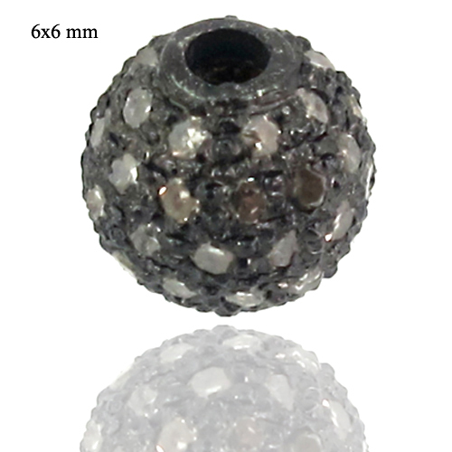 Sterling Silver Diamond Finding - 6MM, 0.40 CTS Diamond, Silver Color, Elegant Design and Secure Setting