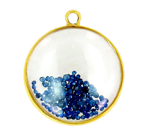 Crystal Sapphire Gold Pendant