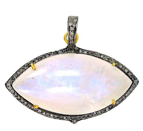 Moonstone Diamond Gold Pendant