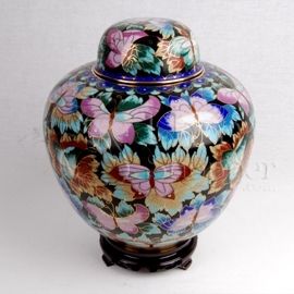 Black Copper Cloisonn Cremation Urn