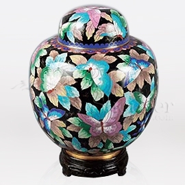 China Butterfly Cloisonn Cremation Urn