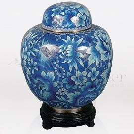 China Light Blue Cloisonn Cremation Urn