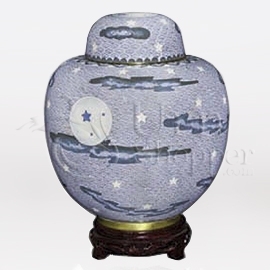 China Nightscape Cloisonn Cremation Urn