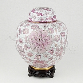 China Pink Cloisonn Cremation Urn