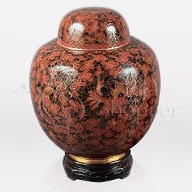 China Red Cloisonn Cremation Urn