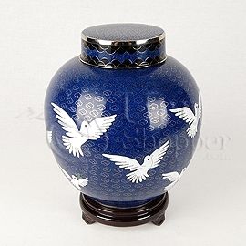 Dove Cloisonn Cremation Urn