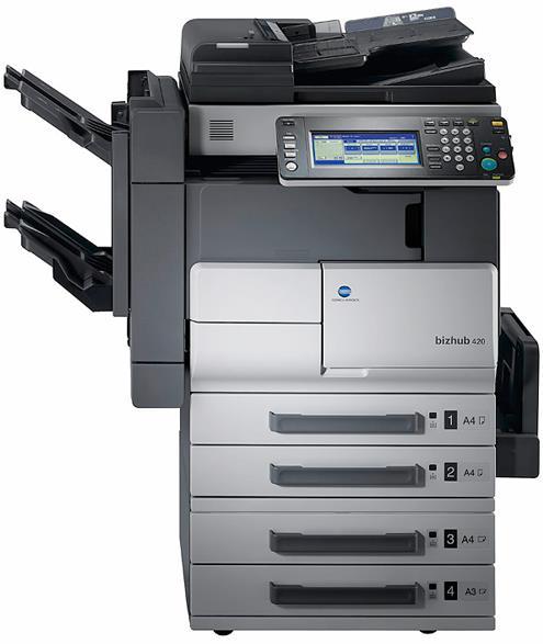 Used Copier Minolta BH 420 - Gray, 40 GB HDD | 42 ppm Print, 70 opm Scan, Super G3 Fax, Secure Document Sharing