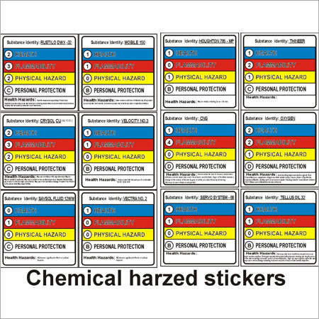 Chemical Hazard Stickers Chemical Hazard Stickers