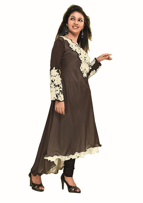 ISHIN Georgette Brown kurti