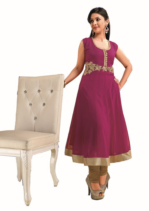ISHIN Georgette Pink kurti