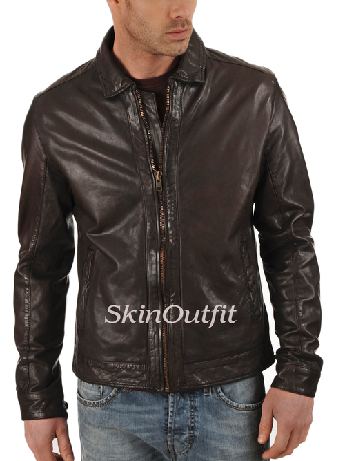 Mens casual Leather jacket